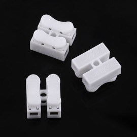 100pcs Spring Wire Connectors, 10A 220V 2 Pin Push Quick Wire Cable Connector White Wiring Terminal