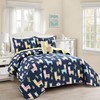 Make A Wish Southwest Llama Cactus Navy & Yellow Reversible