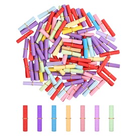 Pack of 100 Loose Paper Rolls for Writing Yourself Empty Loose Colourful Mix Small Notes Lettering Good Luck Paper Rolls for Children's Birthday Advent Calendar or Celebration Party Gift Random Colour