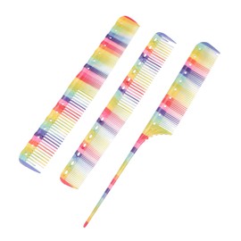 Gatuida 3Pcs Rainbow Color Hair Styling Combs Static Hairdressing Combs for Salon Use Durable Haircut Tools for All Hair Types Random Styles for Creative Hair Design