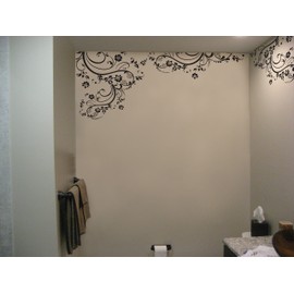 Lime Green Edge Wall Decal Swirl Flower Floral Design. #262A (100" X 29") #262A