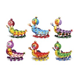 COTA Global Caterpillar Refrigerator Bobble Magnets Set of 6 - Assorted Color Fun Cute Wild Life Animal Bobble Head Magnets for Kitchen Fridge, Home Decor, Cool Office and Decorative Novelty - 6 Pack