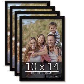 wallsthatspeak 10x14 Black Picture Frame for Puzzles Posters Photos or Artwork, Set of 4
