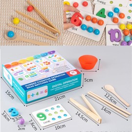 ASFHJP Montessori Arithmetic Math Toddler Toy, Montessori Counting, Color Sorting, Matching & Sorting Fine Motor Games, Learing Sensory Tools for Boys Girls Age 3+ Gift