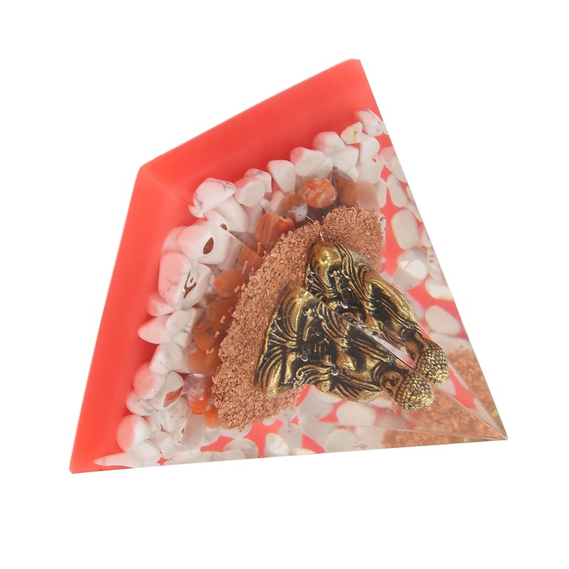 Crystal Pyramid Buddha Epoxy Energy Stone Handicraft for Household Decoration