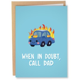 Sleazy Greetings Funny Happy Father's Day Greeting Card | Cheeky Birthday Card For Dad | Bday Card with Envelope (When In Doubt Call Dad)