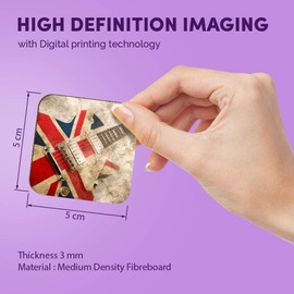 1 x Square MDF Fridge Magnet - Brit Pop Rock Guitar Music England 16066