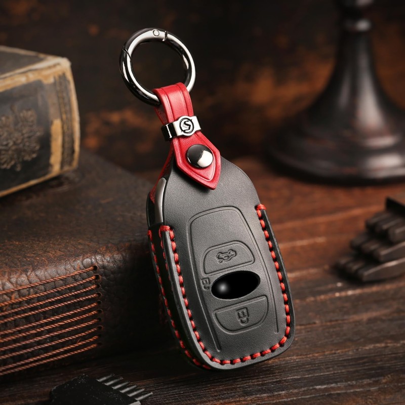 【smasol】Smart Key Case Genuine Leather Leather Key Cover Compatible with