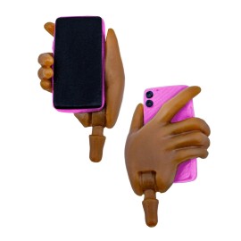 Figures Toy Company Phone Hand for FTC Ultimate 4.25 Inch Kid Figures  [Black Skin Pink Phone]