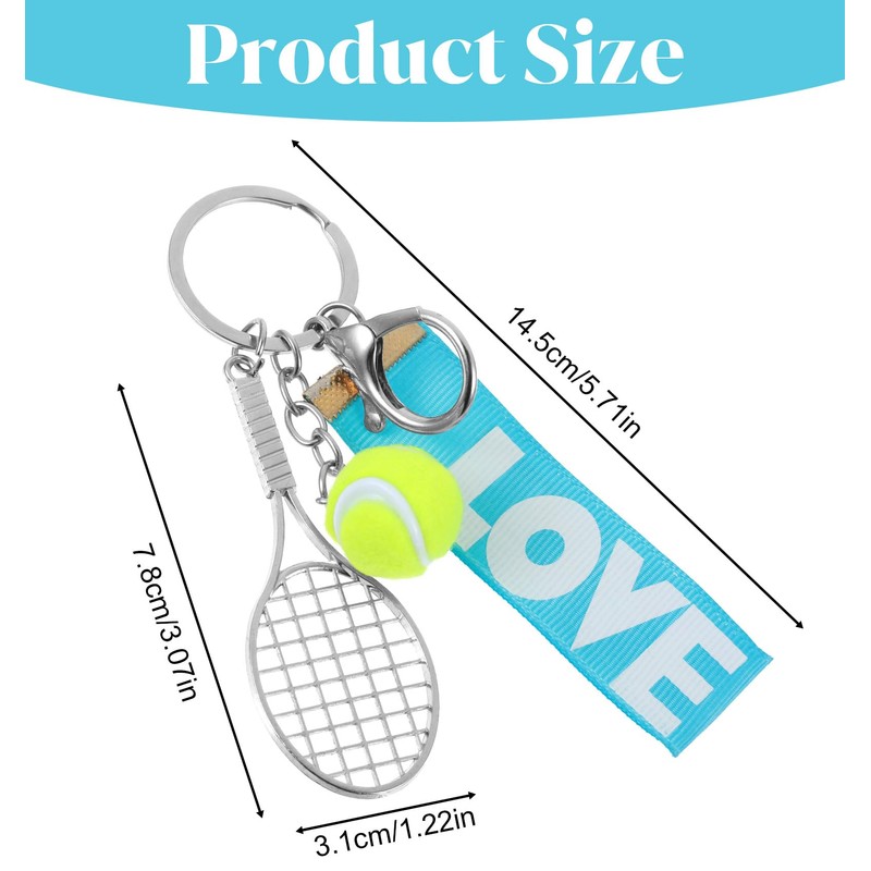 ValueBargain Tennis Key Chain, Tennis Keychain, Cute Sports Gift for