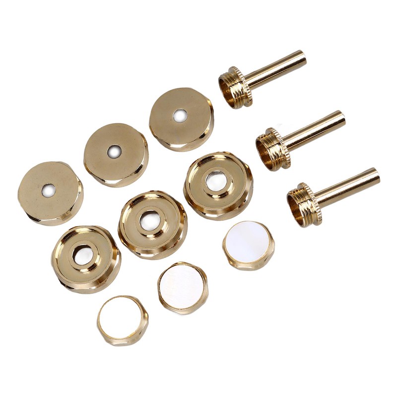 12Pcs Trumpet Accessories Metal Upper and Lower Covers Buttons Connecting