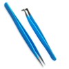 2 Pieces Diamond Grip Eyelash Tweezers Professional Set- COSSMOO Straight