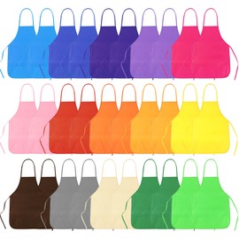 PLULON 8 Pcs Art Aprons for Kids, Art Smocks Children Painting Smock Bulk Fabric Artist Aprons for Craft Home Kitchen Classroom Party and Art Painting Activity