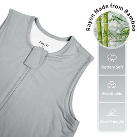 EasyFi Rayon Made From Bamboo Sleep Sack 3t-4t 1.0 Tog Ultra Soft Toddler Sleep Sack 36-48 Months with Feet 2-Way Zipper Unisex Baby Sleeping Bag with Legs Baby Wearable Blanket All-year-around-Gray