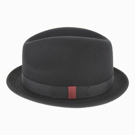 Hats in the Belfry Paine Stingy Brim Fedora (US, Alpha, Large, Standard, Black)