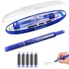 Fountain Pen Retractable, Retractable Fountain Pen 0.38mm Blue&black Ink Transparent
