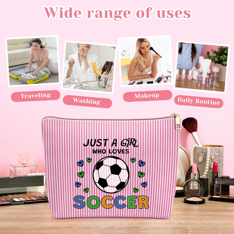 Soccer Gifts Makeup Bag Coach Team Gifts for Football Soccer