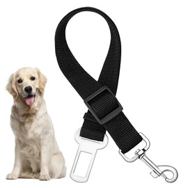 1 x Adjustable Dog Seat Belt for Car, Nylon Lead with Hook, Maximum Safety for All Dog Breeds and Cats, Compatible with All Car Types
