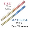 TIAKO 2 Pair Titanium Chopsticks Set (Blue & Pink) |