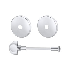 EAI Round Bathroom Thumb Turn Lock - Polished Chrome | Universal Black Door Turn and Release Lock for Indoors | Bathroom/Toilet | with Emergency Coin Release Lock