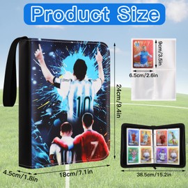 Football Card Binder, Trading Card Album for Football Card Collection Folder with 65 Page 520 Card Capacity Football Card Holder with Detachable Binder for Game Cards, Sports Star Cards