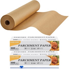 SMARTAKE Parchment Paper Roll for Baking, 2-Pack of 13 in x 278 ft, 600 sq.ft, Non-Stick Baking Paper Sheets with Slide Cutter, Heavy Duty Extra Long, for Kitchen Baking Cooking Grilling, Unbleached
