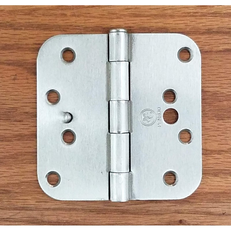Security Door Hinges - Satin Nickel - 4 Inch with