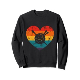 Love Yarn Knitting Rainbow Heart Crochet Fiber Sweatshirt