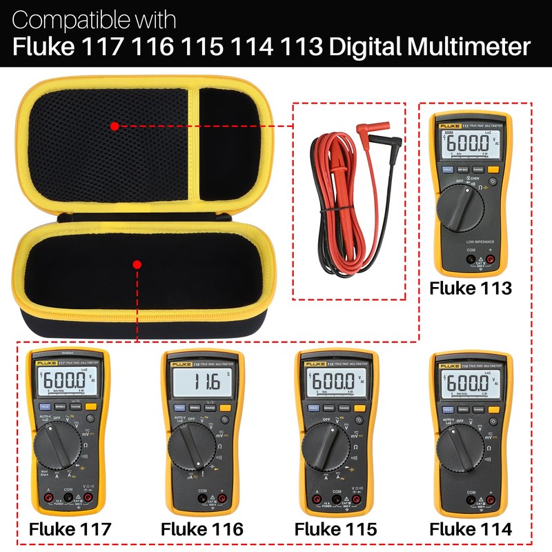 Lebakort - Funda rígida compatible con multímetro digital Fluke 117