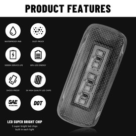 BASIKER 5LED Side Marker LED Lights for 2010-2018 Dodge Ram 2500 HD 3500 4500 5500 Heavy Duty Dually Trucks Rear Wheel Bed Fender (2x Amber 2x Red or)