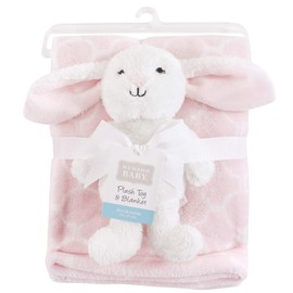Hudson Baby Unisex Baby Plush Blanket with Toy, Snuggly Bunny , One Size