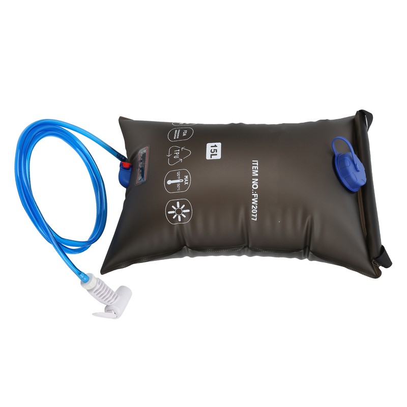 15L Outdoors Foldable Shower Bag with Shower Nozzle for Hiking