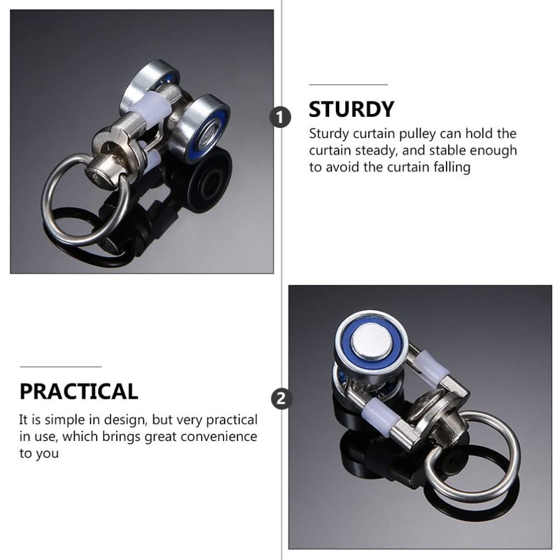 Uonlytech Curtain Wheels Curtain Quiet Wheel Metal Curtain Roll Curtain