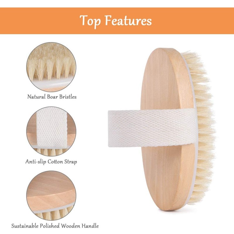 URAQT Dry Brush, Back Brush, Massage Brush, Body Dry Brush