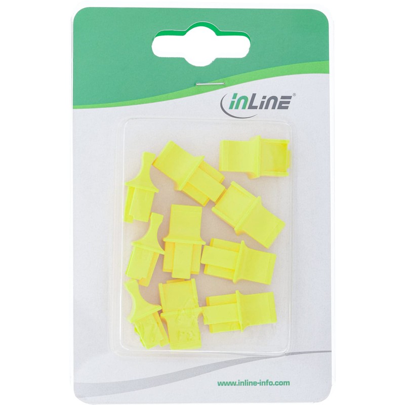 InLine® 59942I Dust RJ45 Jack Plug (Pack of 10) Yellow