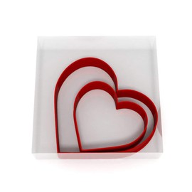 Custom Cutters Heart Shaped Cutter | Plastic Cutter for Baking, Fondant, Clay, Pastry, Icing, Jewellery (3CM + 5CM)