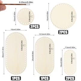 TXXATX Pack of 8 Bag Base for Crocheting, Round, Oval Wooden Base for Crochet Basket, Basket Crochet, Home Decoration, DIY Basket, Weaving Supplies, Crafts