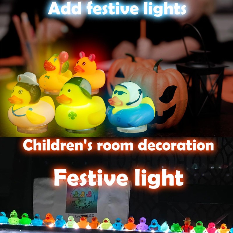 20 PCS Light Up Duck Plug, 16 Luminous Modes Mount,