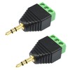 3 Pole Terminal Block, 3.5mm Stereo Mini Plug Converter Adapter,