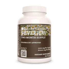 Remedy's nutrition Feverfew 1,000mg per Capsule/60,000mg per Bottle/One (1) Vegan Capsule per Serving