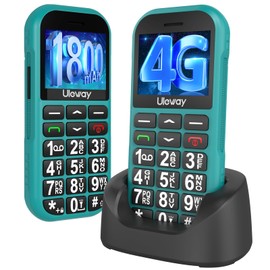 CHAKEYAKE 4G Seniorenhandy Mobiltelefon Ohne Vertrag mit Große Tasten,1800mAh Lange Standby Rentner Senioren Handy Großtastenhandy mit USB-C,SOS-Funktion,Taschenlampe,Ladestation-Dunkelgrün