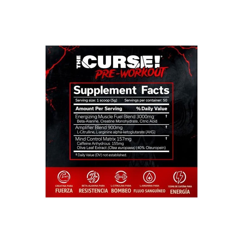 JNX SPORTS The Curse Pre Workout Powder for Men Women,