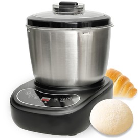 7L Electric Dough Mixer for Bread and Pizza Dough, Dough Maker Featuring a Ferment Function.304 Stainless Steel Whisk and a Top Small Window for Easy Add Water and Seasoning(Black）