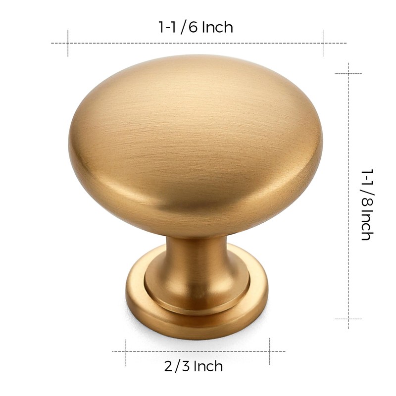 Ravinte 30 Pack Champagne Bronze Round Zinc Cabinet Knobs for