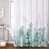 REZAYMRS Green Leaf Shower Curtains with 12 Hooks, Anti-Mould, 180
