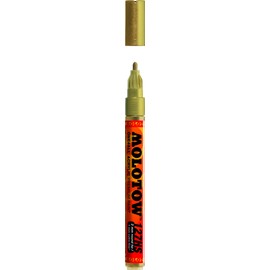Molotow ONE4ALL Acrylic Paint Marker, 2mm, Metallic Gold, Blister Carded, 1 Each (127.306BC)