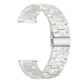 iLVANYA Watchband for Fossil Women's Gen 5E 42mm /Women's Gen 6 42mm/ Gen 4 Venture HR Bands,18mm Pearl Resin Band Quick Release Strap for Fossil Venture Gen 4 HR/Gen 3(Pearl White)