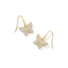 Kendra Scott 14k Gold-Plated Lillia Crystal Drop Earrings in White Crystal, Fashion Jewelry for Women