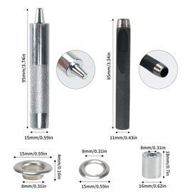 Luabue 8mm Eyelet Tool Kit Silver