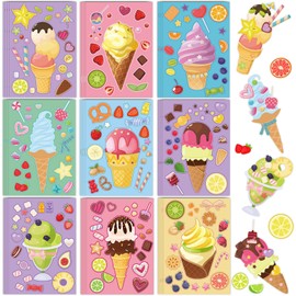 36 Sheets Ice Cream Stickers Make Your Own Stickers Mix and Match Ice Cream Stickers DIY Summer Ice Cream Stickers for Birthday Games Ice Cream Decals Gift Teacher Rewards Kids DIY Art Party Favors